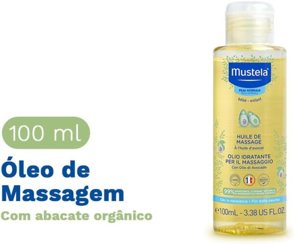 Mustela Óleo de Massagem - Hidrata a pele dos bebês, 99% de ingredientes de origem natural, 100ml, Mustela Bebê e Criança, 100 ml - Image 2