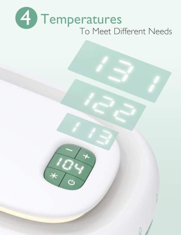 Momcozy Aquecedor de lenços de bebê, design inovador de mola, dispensador de lenços de grande capacidade, aquecimento rápido e uniforme, 4 modos de controle de aquecimento de temperatura, aquecedor de - Image 5