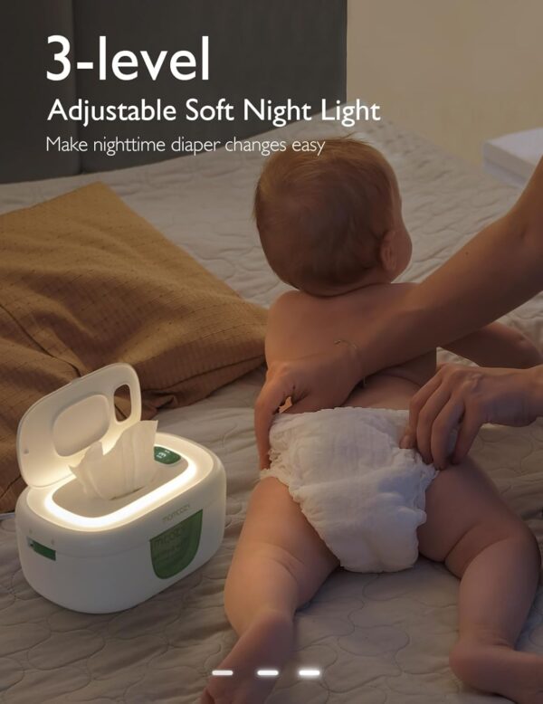 Momcozy Aquecedor de lenços de bebê, design inovador de mola, dispensador de lenços de grande capacidade, aquecimento rápido e uniforme, 4 modos de controle de aquecimento de temperatura, aquecedor de - Image 4