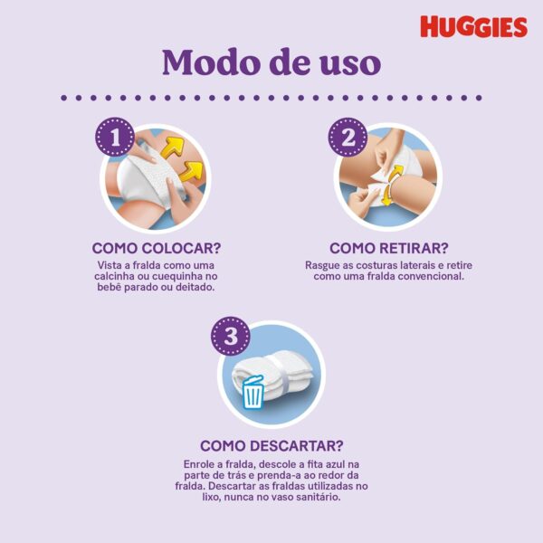 Fralda Huggies NATURAL CARE ROUPINHA G 60 unidades - Image 6