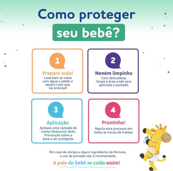 Creme Contra Assaduras Nebacetin Baby Prevenção - Pele Macia Hidratada e Saudável, Para Peles Sensíveis e Delicadas, Creme de Assadura Bebê - 30g - Image 5