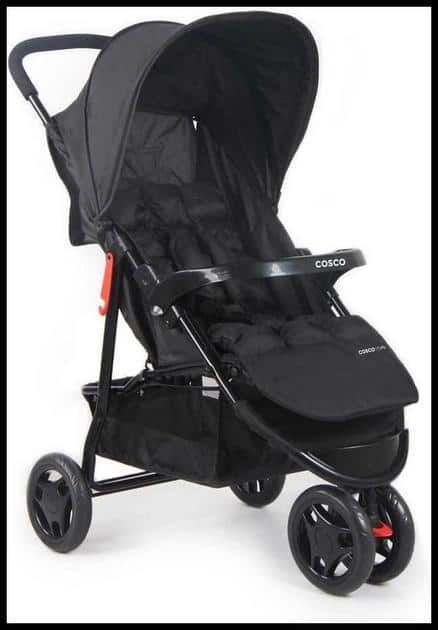 Cosco Kids, Carrinho de Bebê, Toffy, Preto Absoluto