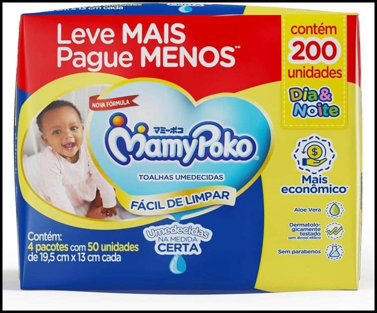 MamyPoko Lenços Umedecidos Dia&Noite 200 Unidades