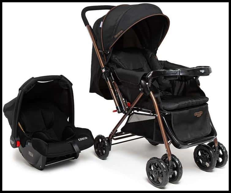 Travel System Cosco Kids, Reverse Duo, 0 a 15kg, Preto Bronze
