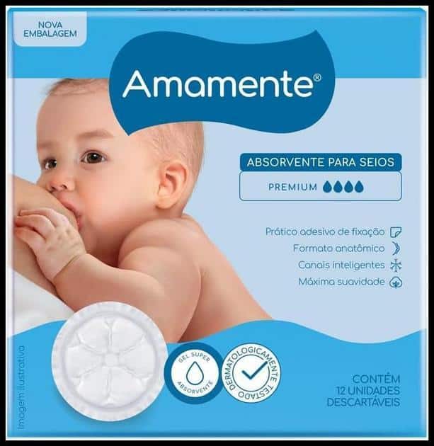 AMAMENTE Absorvente Para Seios Amamente Com 1 Unidades Branco Pacote De 12