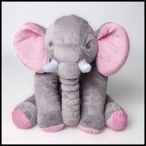 Almofada Travesseiro Elefante de Pelúcia 60cm Cores Diversas