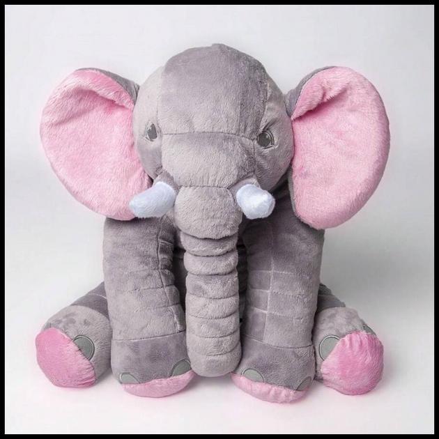 Almofada Travesseiro Elefante de Pelúcia 60cm Cores Diversas