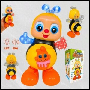 Brinquedo Abelha Feliz Dançarina Abelhinha Musical Anda Dança Acende Luz