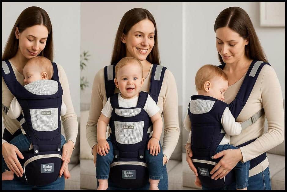 Canguru ergonômico ajustável 3 em 1 para bebê com assento acolchoado