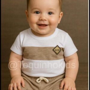 Conjunto infantil bebê menino camiseta e short verão