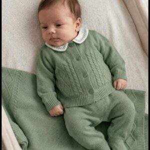 Dubabi Baby Conjunto Saída Maternidade Menino P 4 Peças 1 a 3 Meses