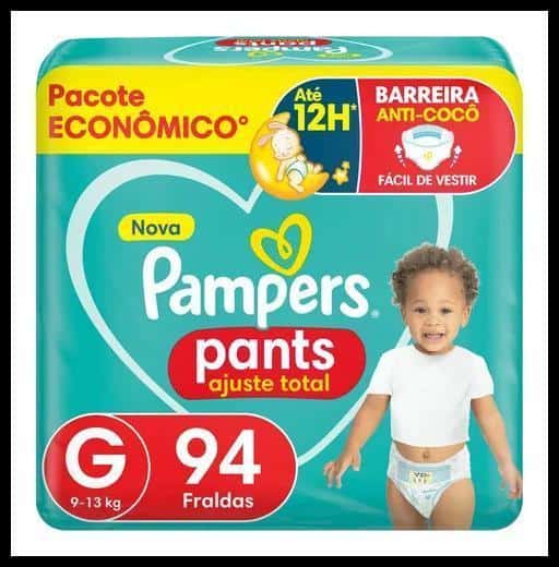 Fralda Pampers Pants Ajuste Total Tamanho G, 94 Unidades