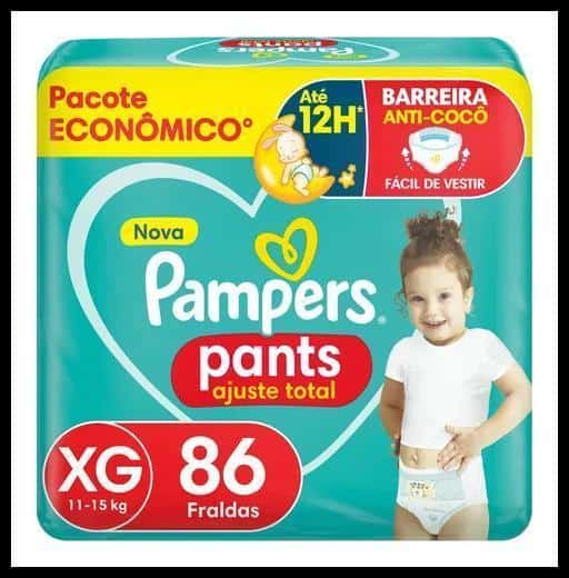 Fralda Pampers Pants Ajuste Total XG, 86 Unidades