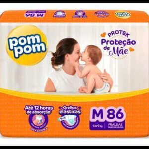 Fralda Pom Pom Derma Protek Hiper M 86 Unidades