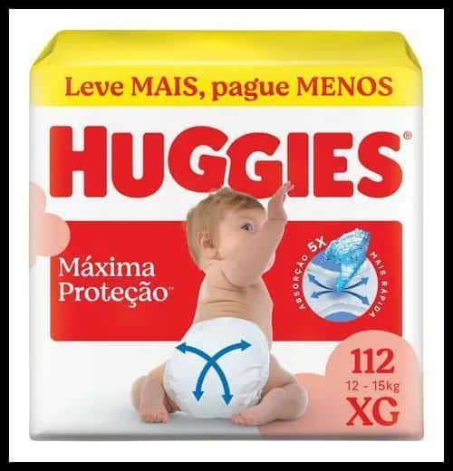 Huggies Fralda Descartável Máxima Proteção XG - 112 Un