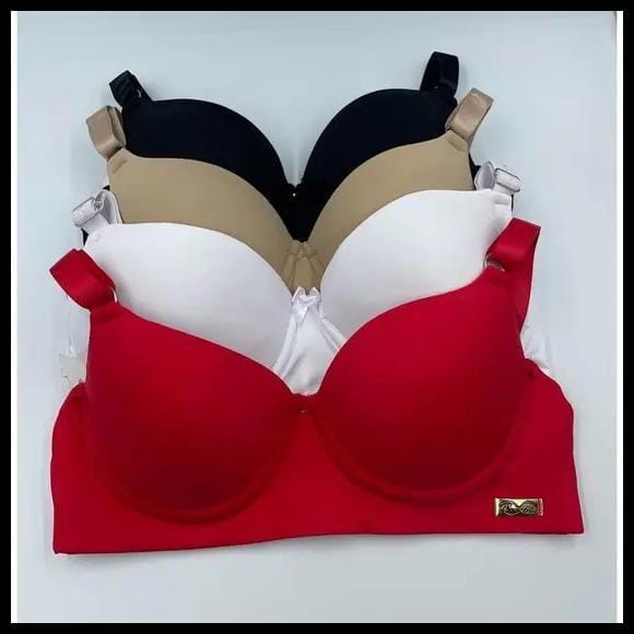 Kit Com 4 Sutiã Básico Reforçado Com Bojo Do P Ao Gg Direto da Fábrica Efeito Silicone Alça Reforçada Confortavel