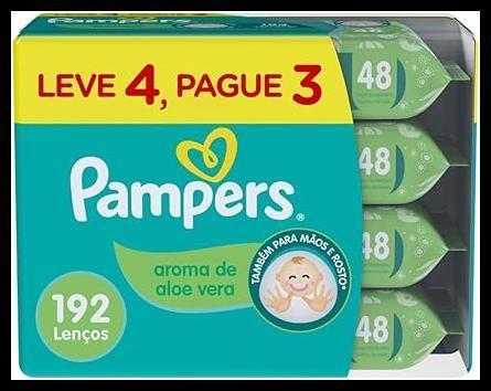 Lenços Umedecidos Pampers Aroma de Aloe Vera 192 Unidades