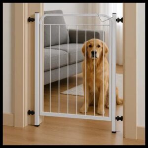 Portão Pet Crianças Reforçadas 68 A 92 Cm Regulável Grade Cor Branco