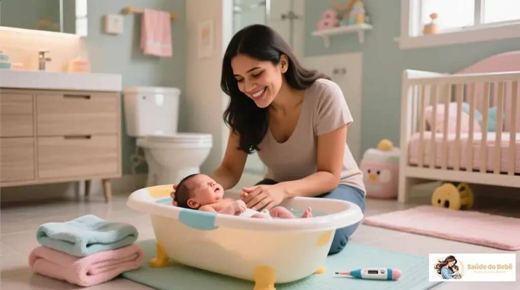 como dar banho no recém-nascido: 10 passos seguros para pais de primeira viagem