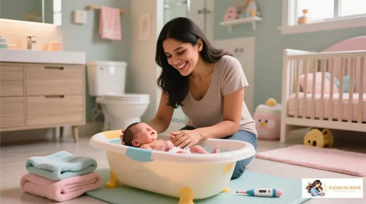 como dar banho no recém-nascido: 10 passos seguros para pais de primeira viagem