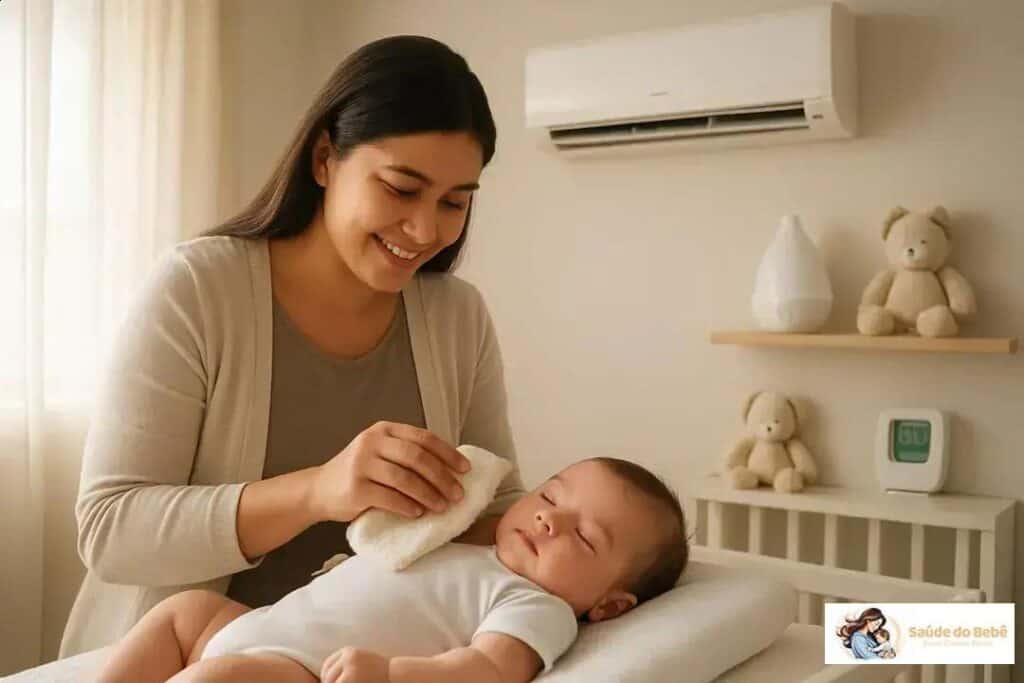 Higiene do bebê em casas com ar-condicionado: como evitar ressecamento