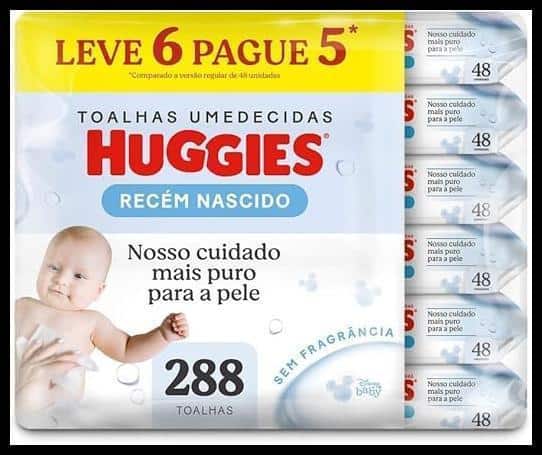 Huggies Lenços Umedecidos Recém-Nascido Sem Fragrância 6 x 48 Un