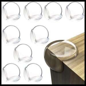 Protetor de Canto e Quina em Silicone, 10 Peças, Transparente, com Adesivo, para Móveis e Proteção Infantil