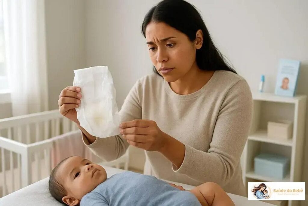 Quando a cor da urina do bebê merece atenção: sinais, causas e o que fazer já