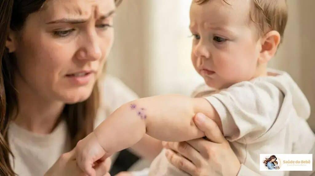O que fazer quando o bebê apresenta manchas roxas: guia rápido e sinais