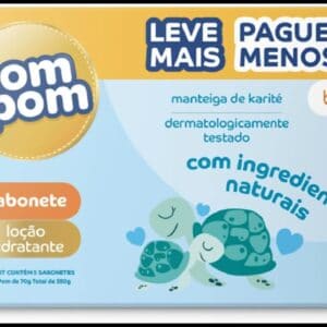 Kit Sabonete em Barra Pom Pom Loção Hidratante com 5 unidades de 70g cada