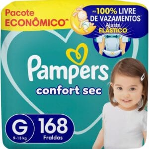 Fralda Pampers Confort Sec Tamanho G 168 Unidades