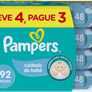 Lenços Umedecidos Pampers Cuidado de Bebê 192 Unidades
