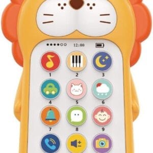 Brinquedo Educativo Para Bebê Mordedor Telefone Musical Interativo Com Luz Leão Maxi Baby