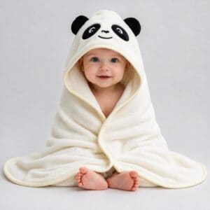 Toalha Banho Bebe Capuz Bichinho Bordado Microfibra 80x80cm Recem Nascido