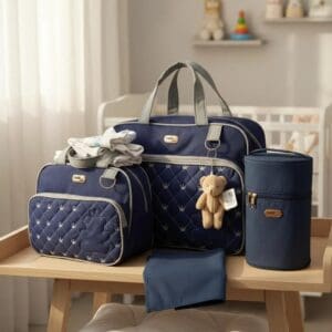 Kit Bolsa Maternidade 4 Peças Menino Menina Bebe