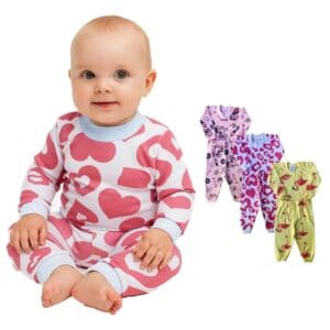 Roupa Bebê Kit 6 Pijama Longo Malha Rn Ao G Barato Atacado