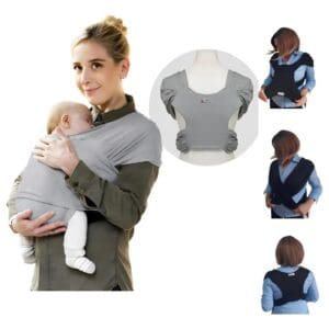 Wrap Sling Vestir Bebê Algodão Cinza Mescla Tamanho P 20kg