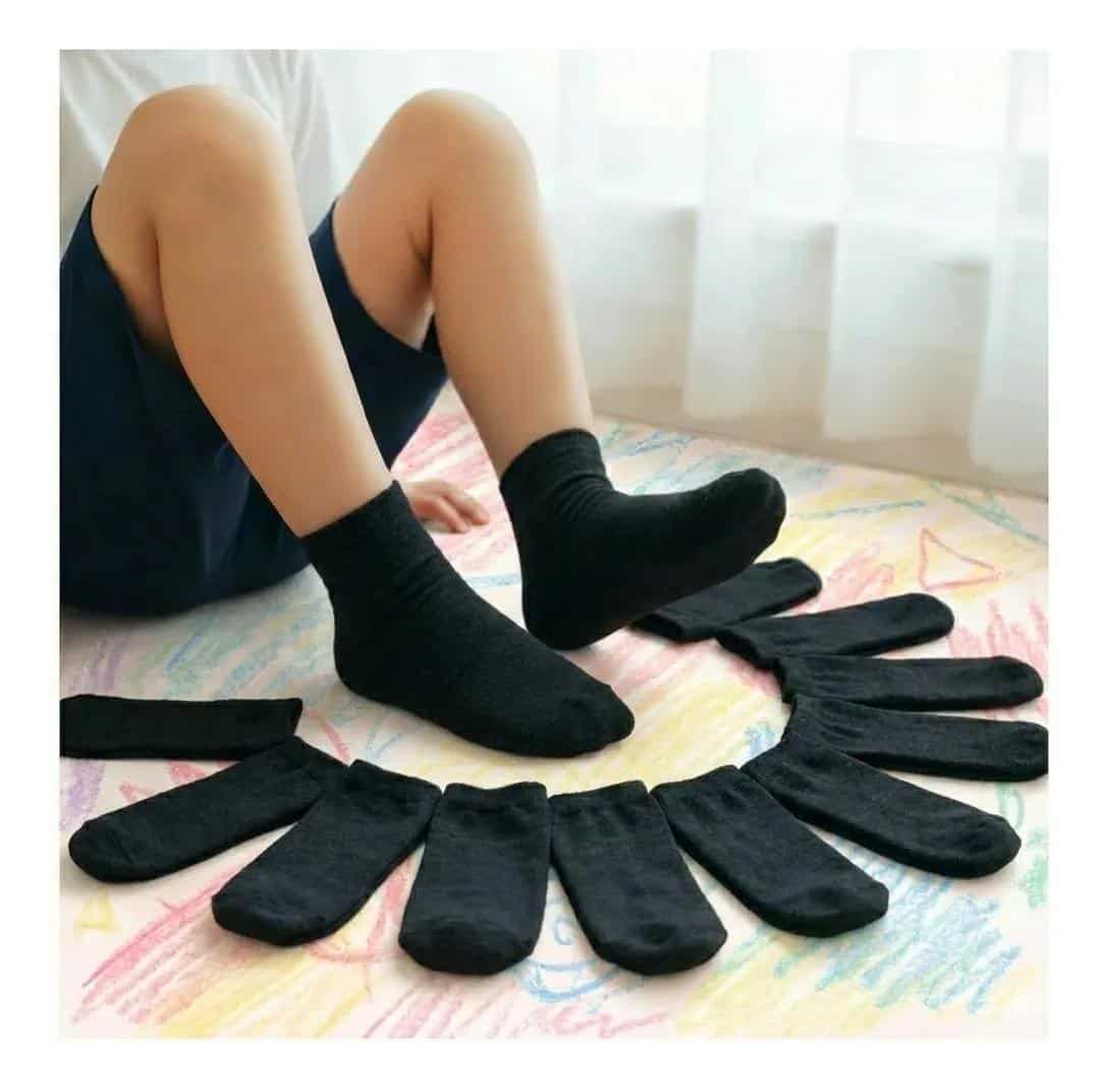 Kit 12 Pares De Meia Infantil Cano Baixo Algodão Escolar