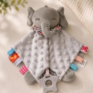 Naninha Elefante De Pelúcia Fofinho C/ Mordedor Sensorial