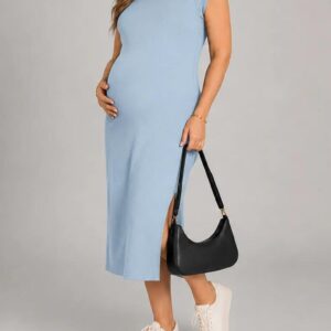 Vestido Moda Gestante Canelado Tubinho Confortavel Elegante