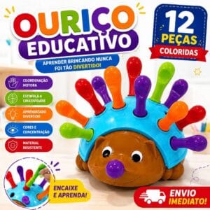 Brinquedo Educacional montessori Do Bebê Ouriço Para Treinamento Da Coordenação Mão-Olho