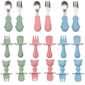 Kit Talheres Inox Colher Garfo Buba Silicone Bebê Introdução Talher Escolar Lancheira Infantil