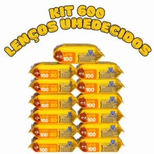 Kit 600 Lenços Umedecidos Chameguinho Baby Sem Álcool Toalhas para Bebê Higiene Infantil