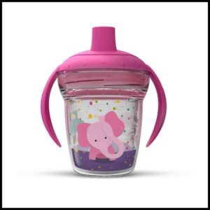 Copo Infantil de Transição Elefante Rosa 170 ml Antivazamento